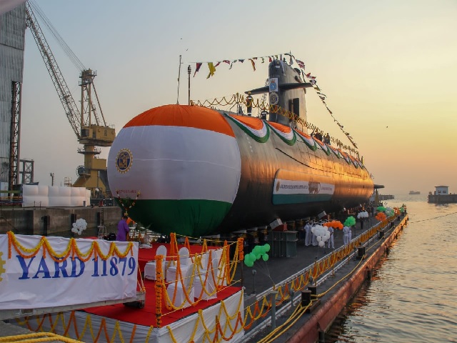Fifth Scorpene Class Submarine Vagir of Indian Navy launched
